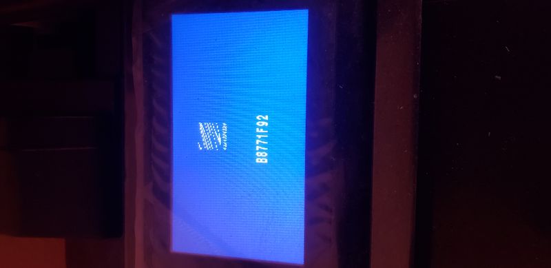 Screen that shows when printer is turned on.