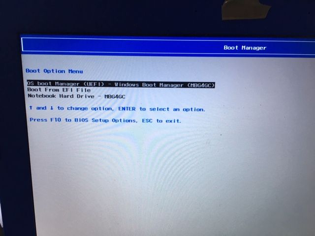 No Change to Boot Options