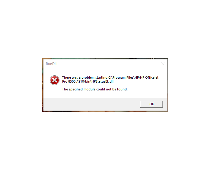 After uninstalling software of HP Officejet Pro 8500 A910