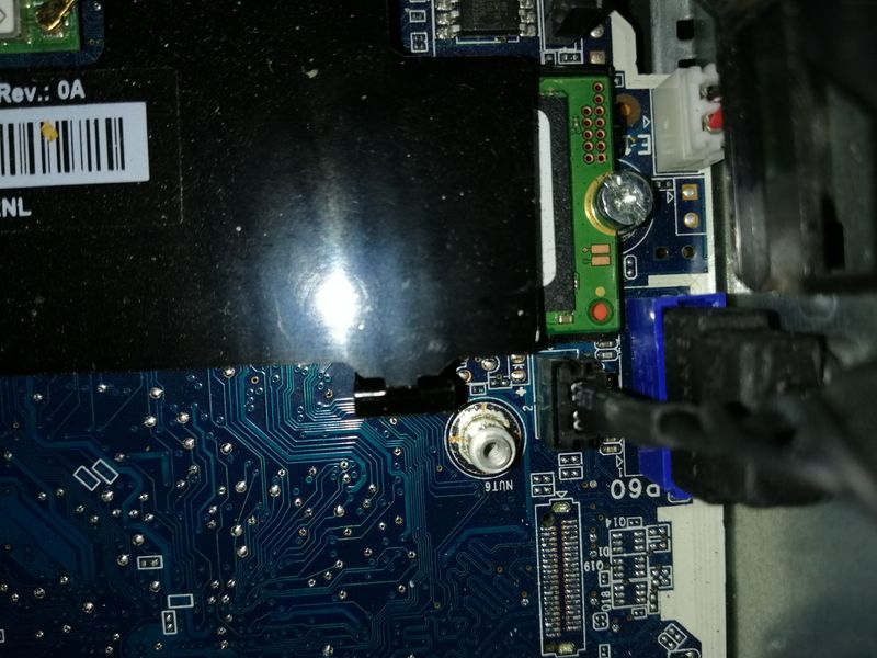 Sata Cable Attached to System Board