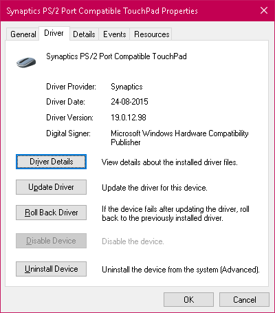 Solved: Generic Synaptics ointing device PS/2 Driver v 19.0.15.2 dow... -  HP Support Community - 6544342