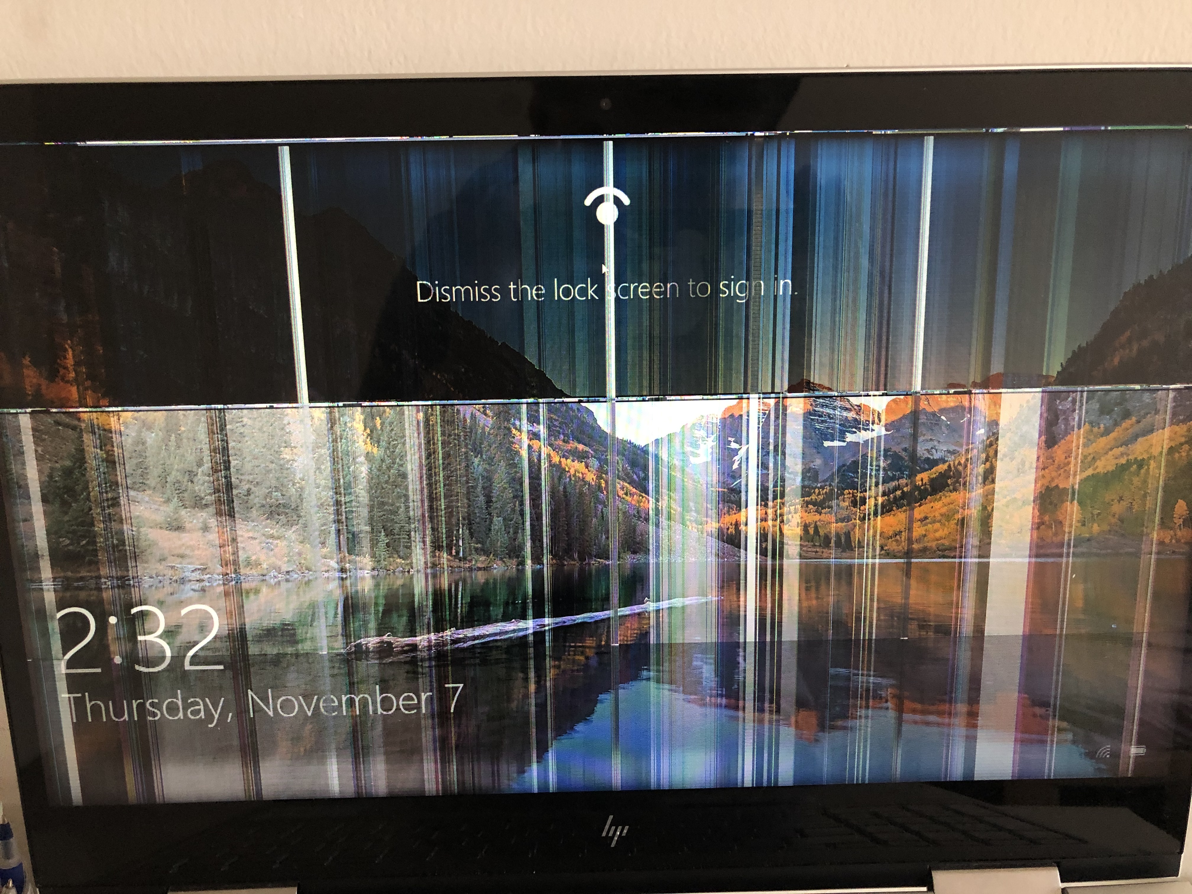 When I opened my computer, the whole screen glitched. Does a... - HP ...