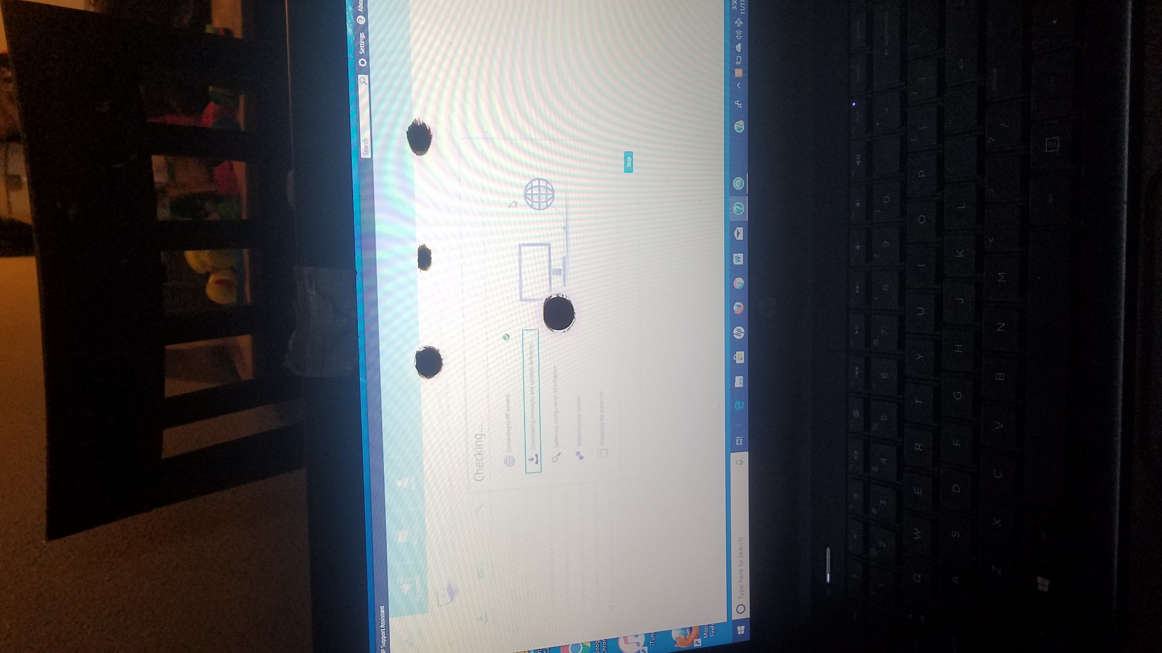Black blotches on screen - HP Support Community - 7309284