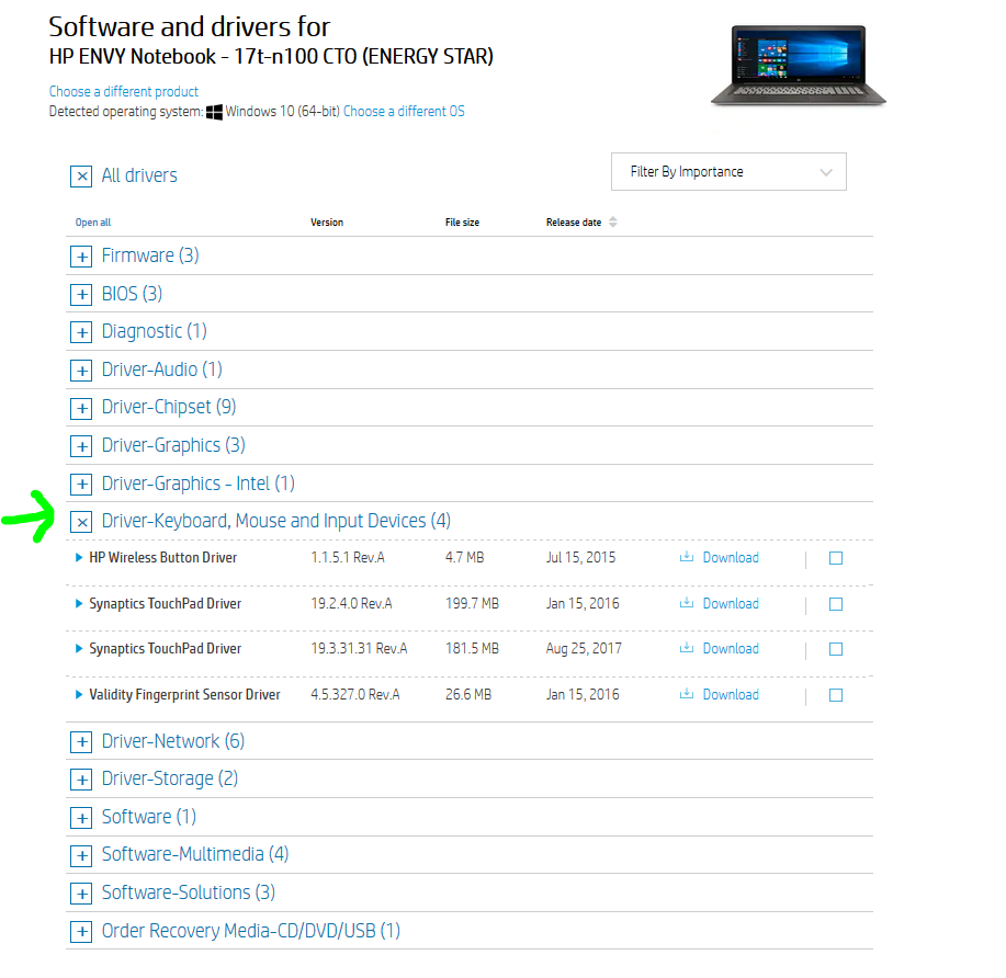 Touch screen stopped working when latest windows update was HP
