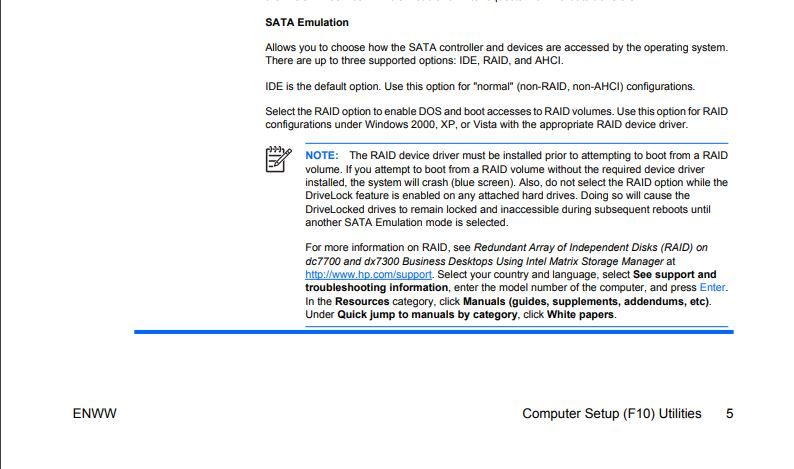 Solved: missing AHCI sata emulation in Compaq dc7700 SFF bios versio... - HP  Support Community - 7312022