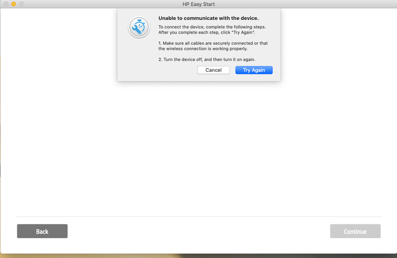 mac unable to communicate with hp printer