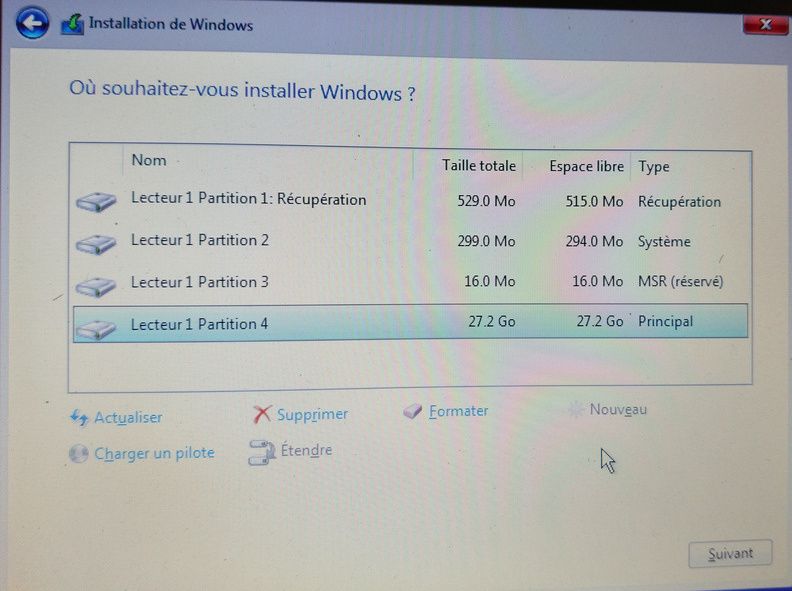 Windows 10 x64 install after partiion