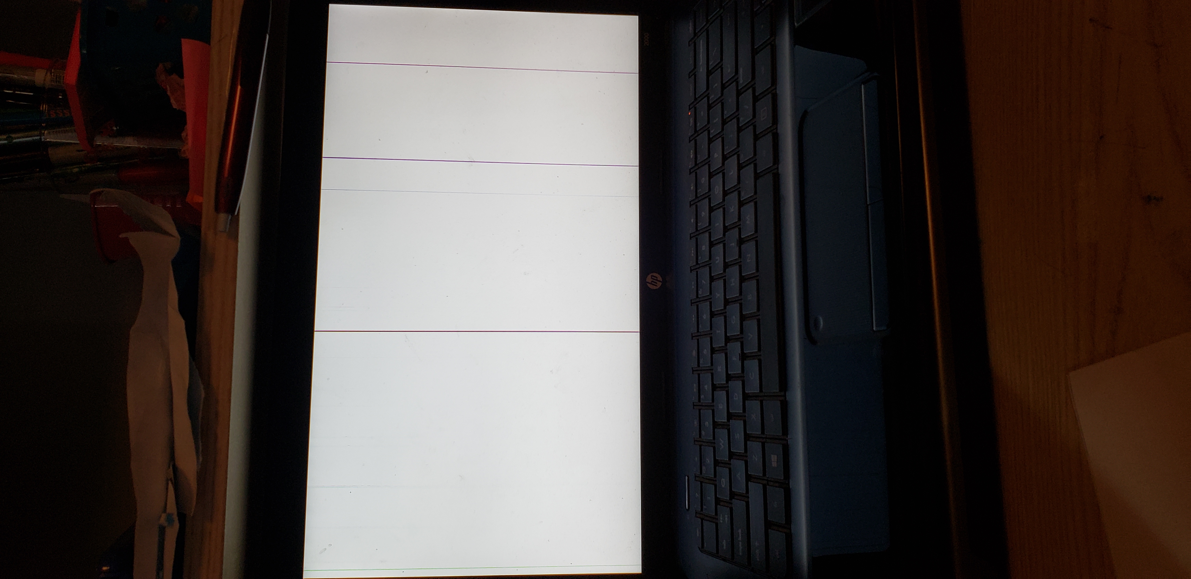 Screen black/white with colored vertical lines - HP Support Community ...