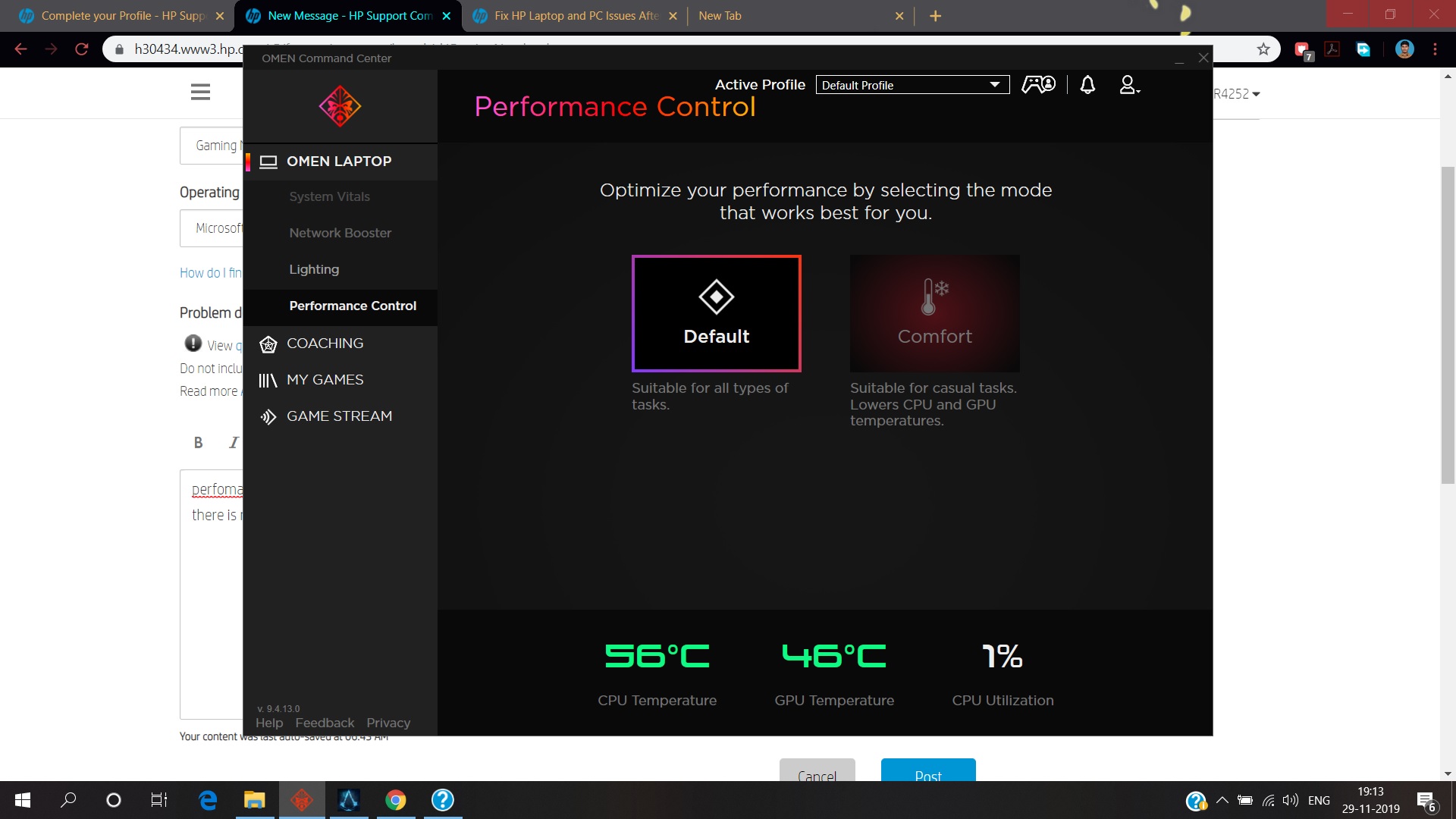 perfomance mode is missing in omen command center - HP Support ...