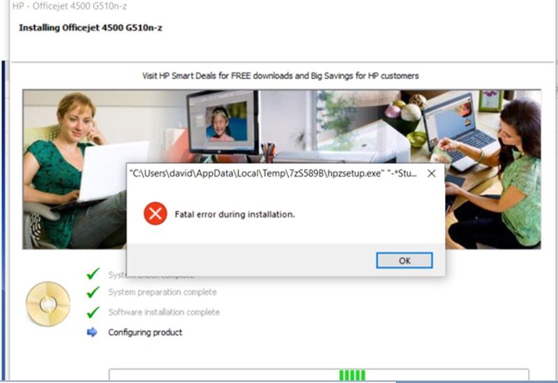 Officejet 4500 installation failure on Windows 10 - HP Support Community -  7324016