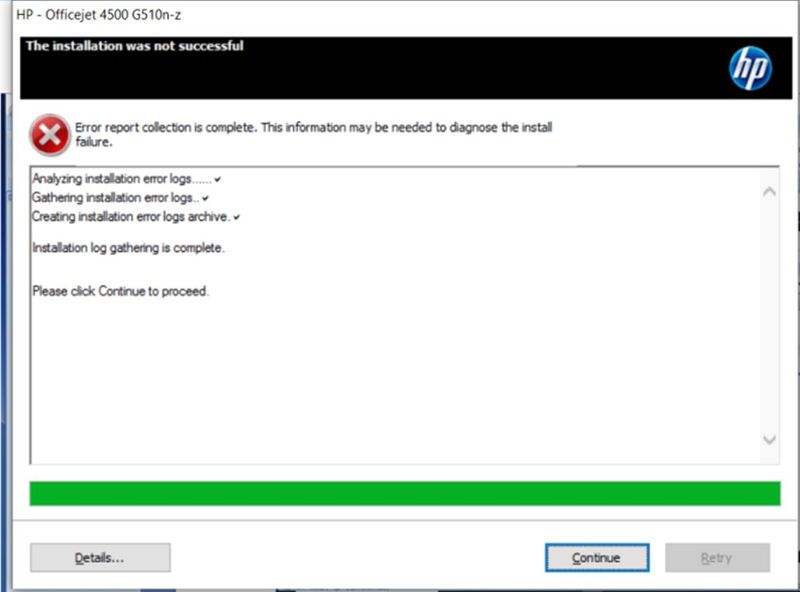 installation failure on Windows 10 - HP Support Community - 7324016