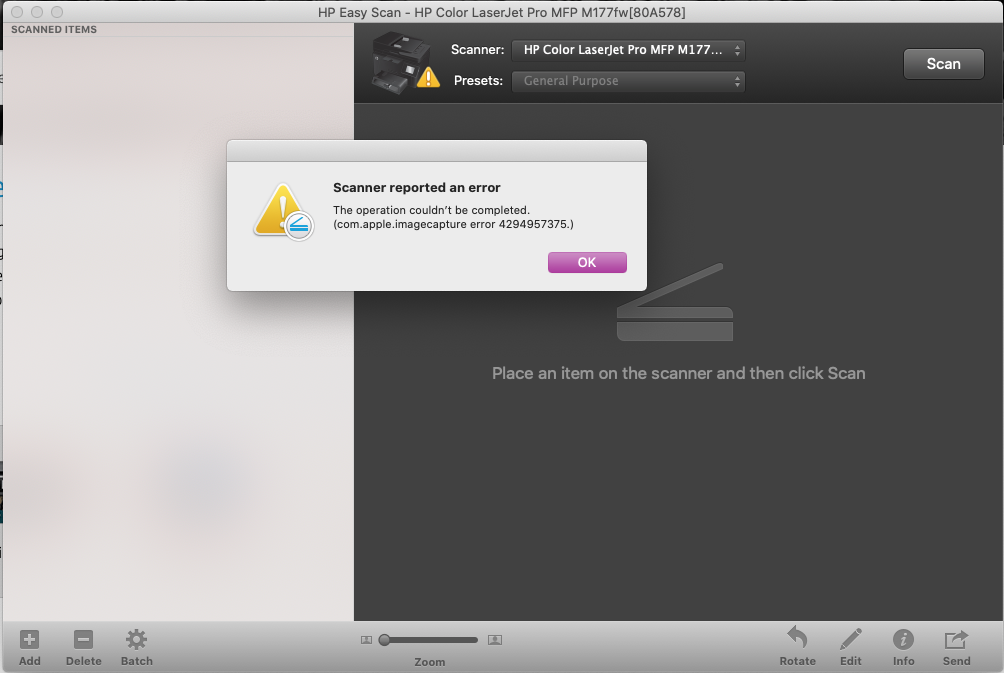 hp easy scan quit unexpectedly mac