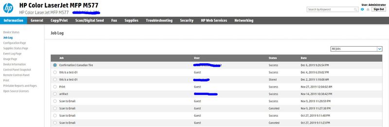 FutureSmart 4  Job Log