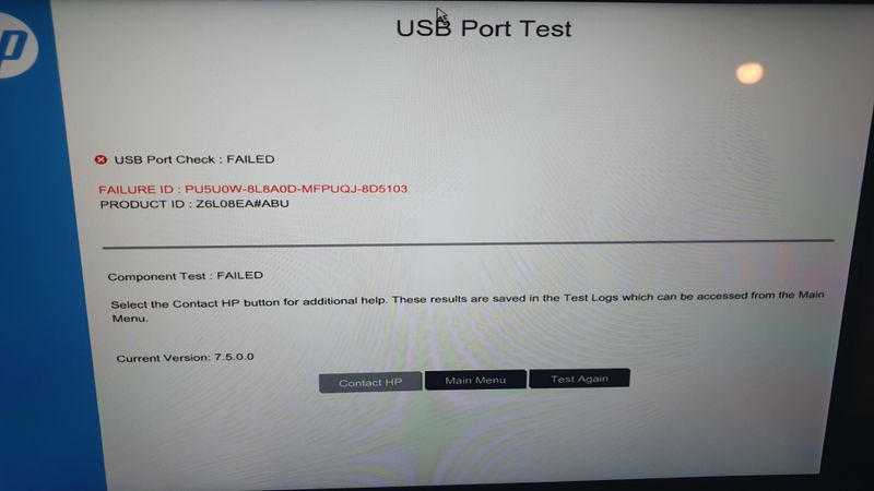 USB Port Check FAILED - HP Support Community - 7374079