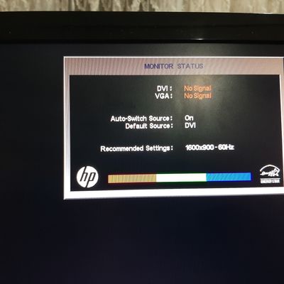 hp monitor source signal 2011x doesn give says screen question same