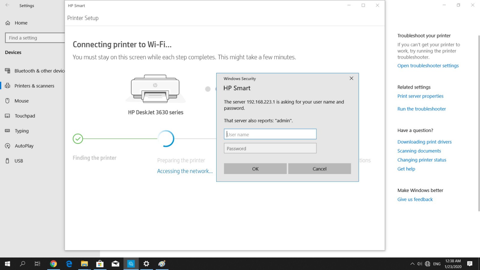 Solved Deskjet 3630 admin password reset HP Support Community 7012168