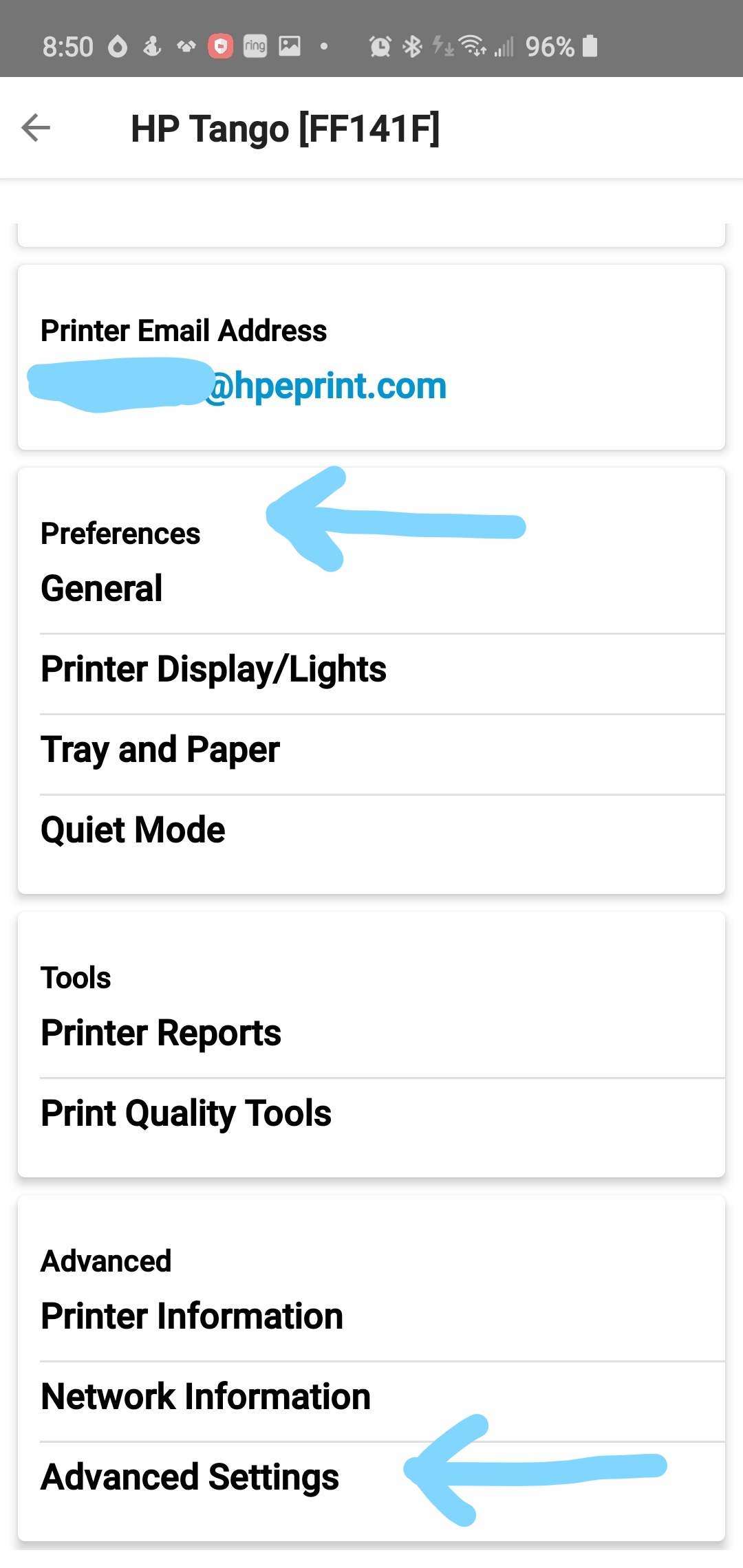 Solved HP Smart app Advanced Settings (EWS) option missing from HP