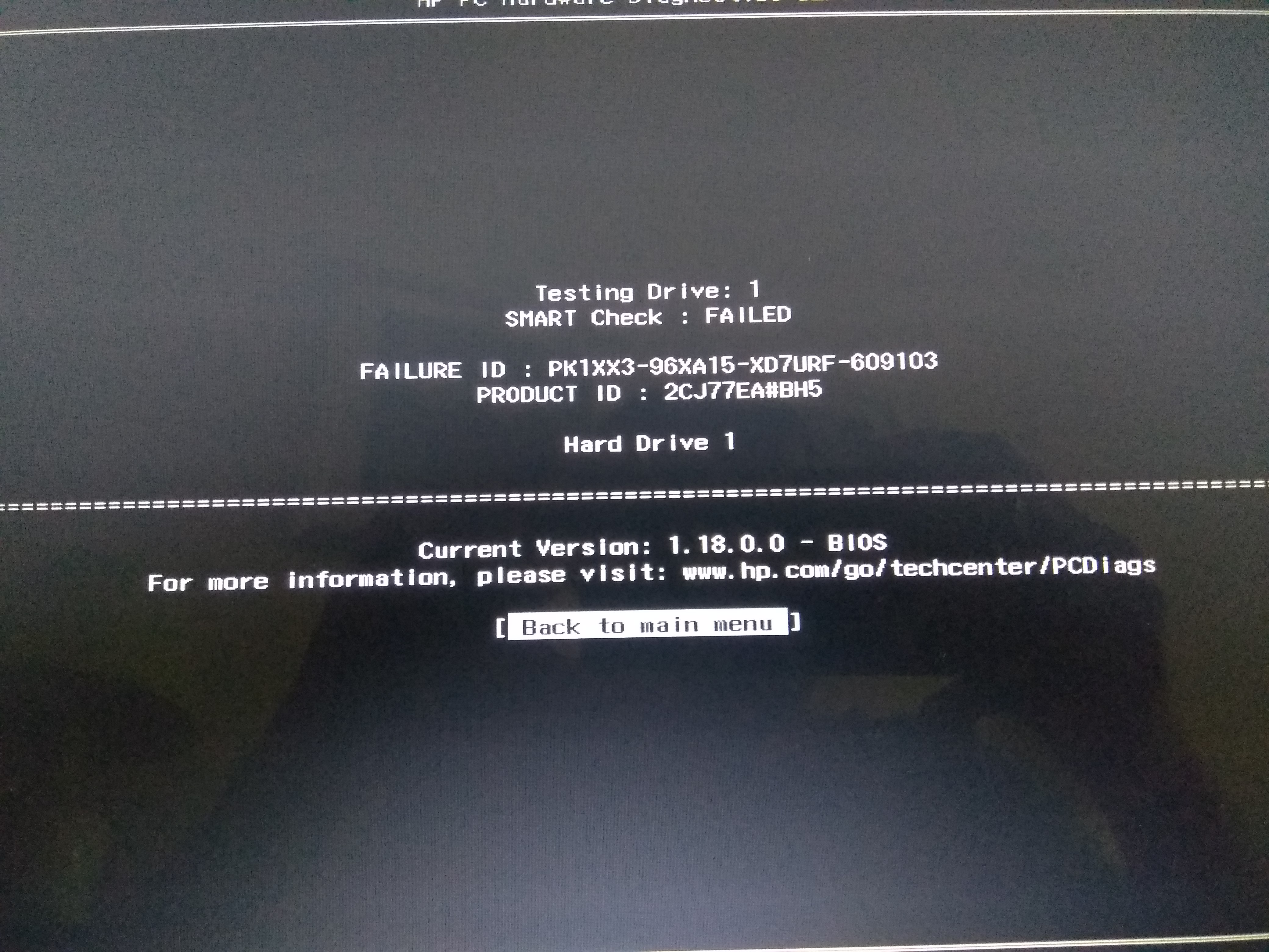 Smart Hard disk Error - HP Support Community - 7463607