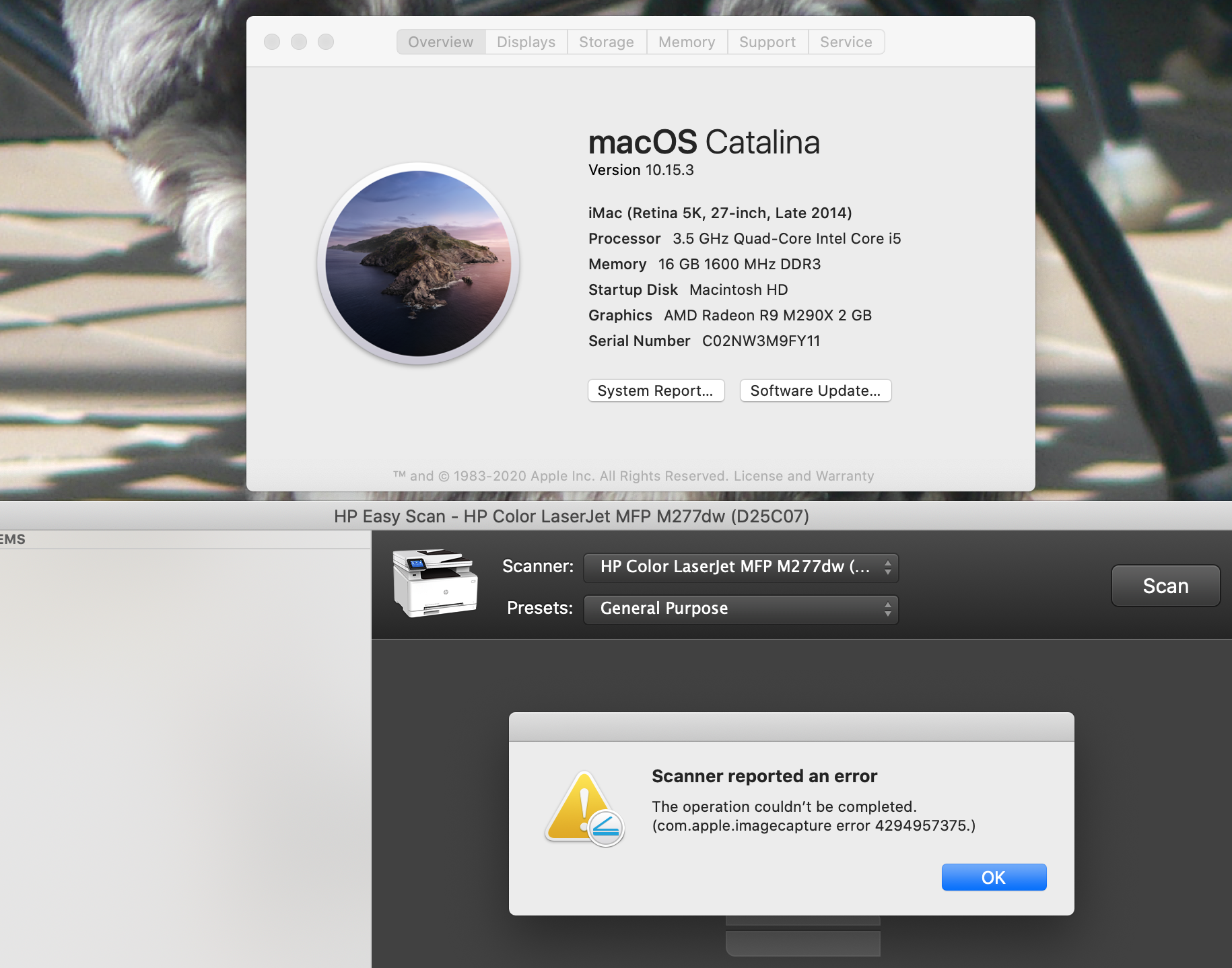 Solved: (Update: macOS 10.15.3 contains fix) HP Easy Scan is not cur... - HP  Support Community - 7264429