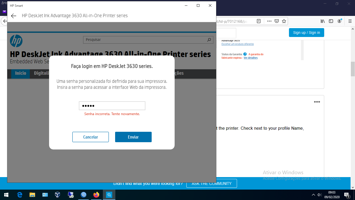 Solved Deskjet 3630 admin password reset HP Support Community 7012168