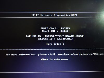 My hp pc hardware diagnostic uefi short dst failed on quick ... - HP  Support Community - 7470178