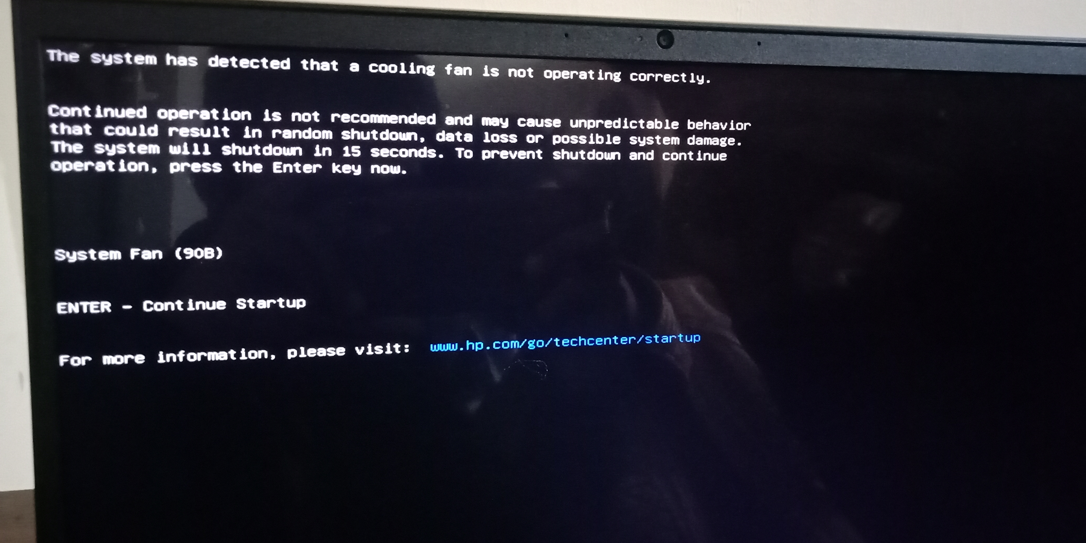 Cooling is not working info, is also being display... - HP Support Community -