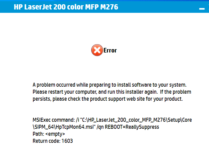 Can't install windows driver for HP LaserJet Pro 200 color M... - HP  Support Community - 7484043