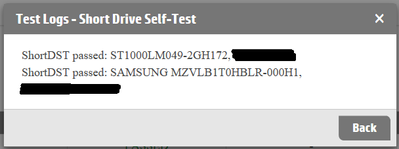 "SAMSUNG MZVLB1T0HBLR" is the SSD, showing it passed the Short Drive Self-Test that it doesn't support.