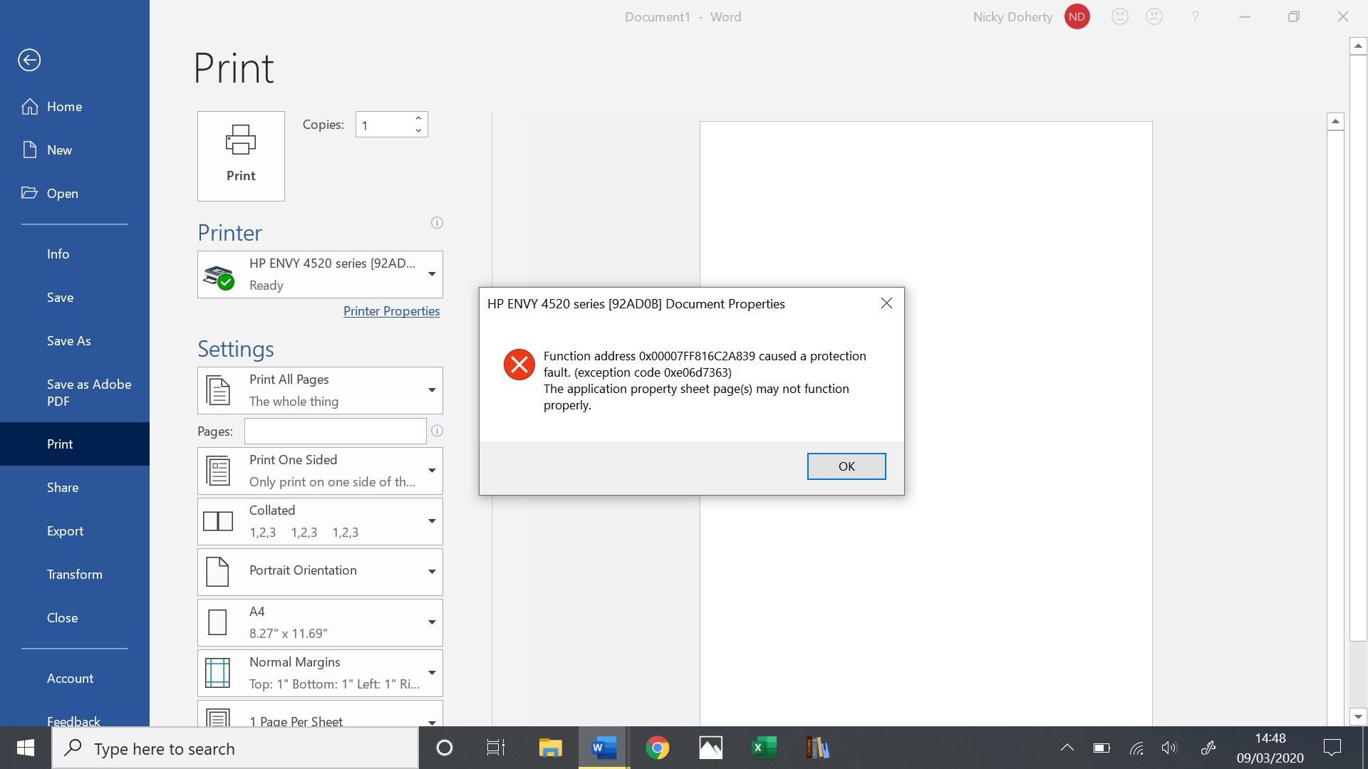 Solved HP ENVY 4527 no option on preferences to print colour/greysc