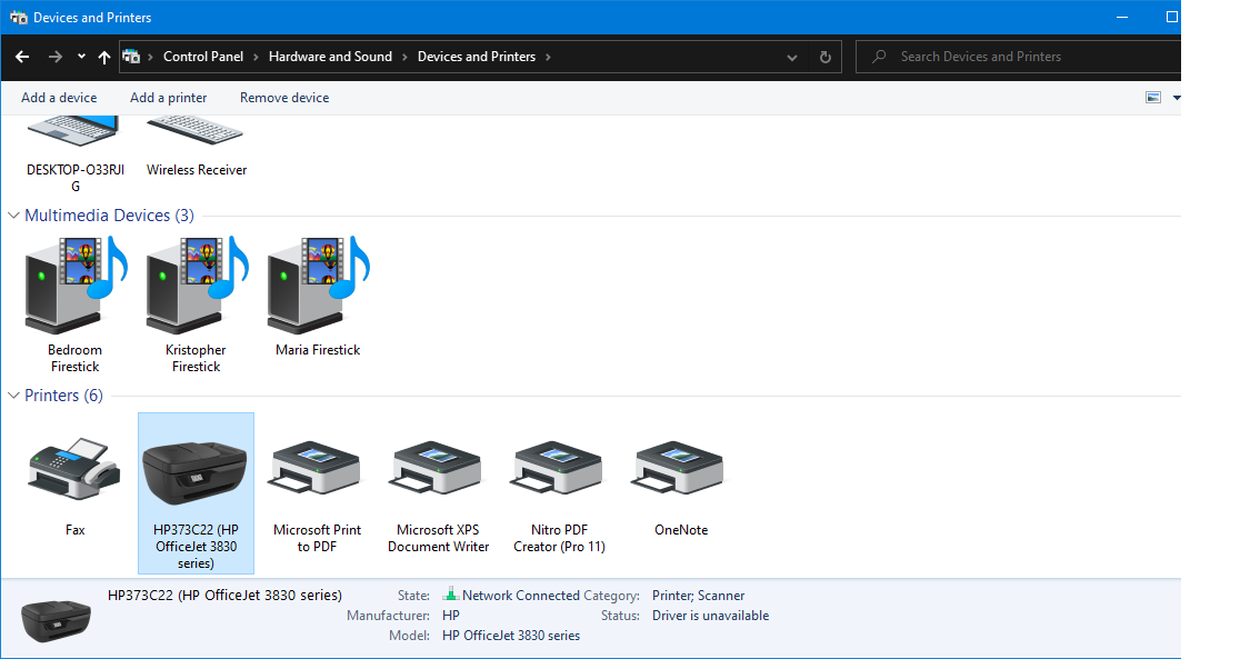 Solved Grayscale and Colour options missing in HP Office jet 3831 D