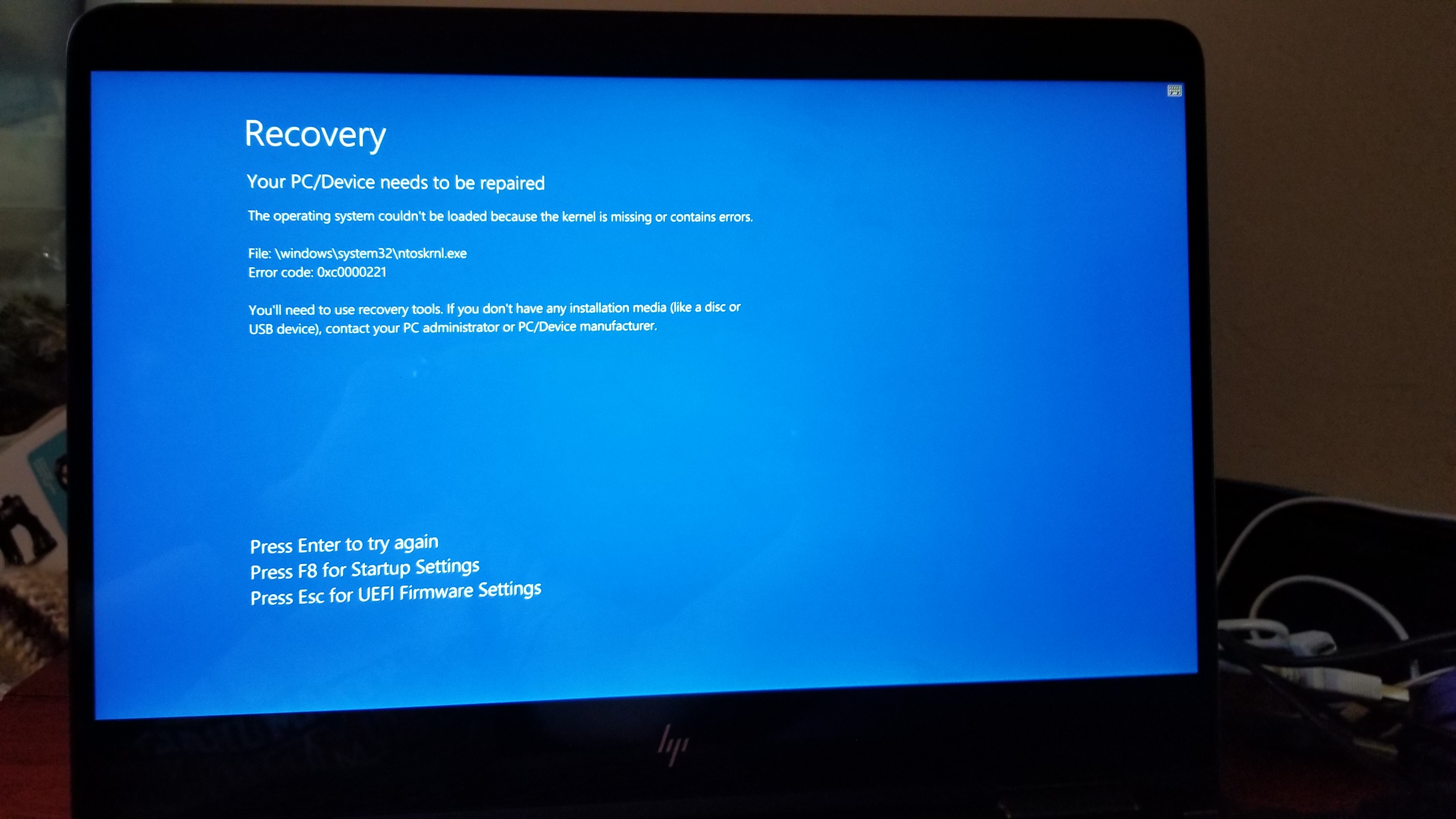 Recovery - kernel is missing or contains errors - HP Support