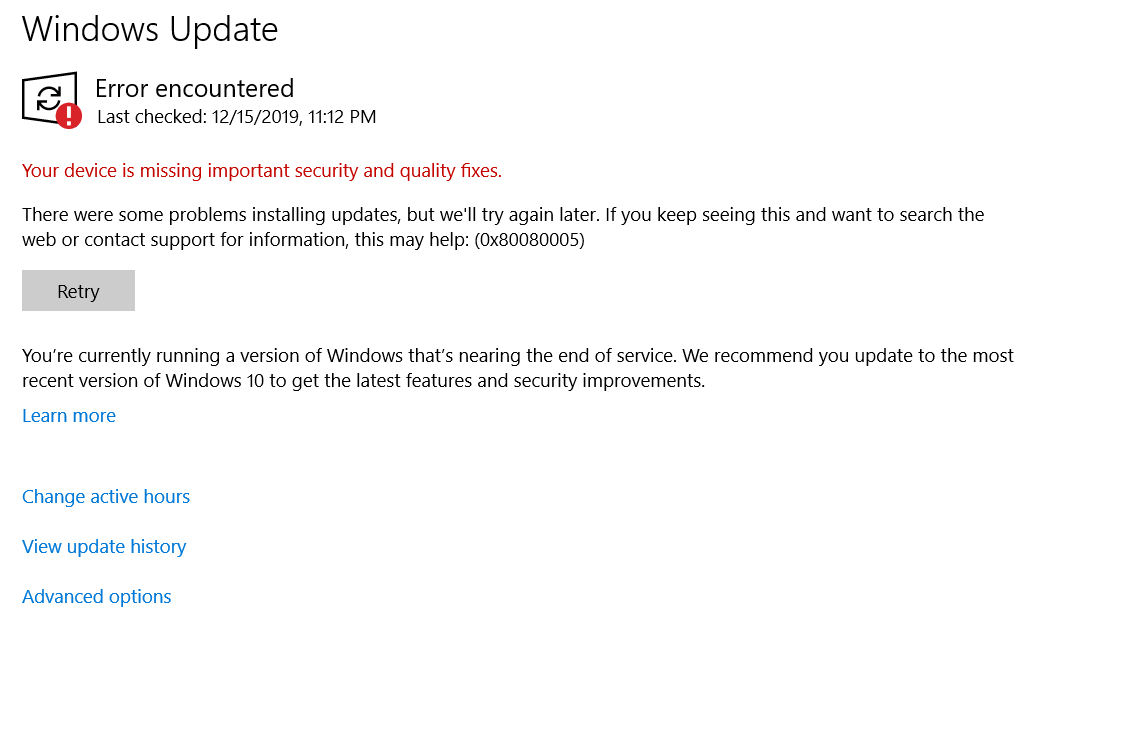 Windows Update Issues - HP Support Community - 7529386