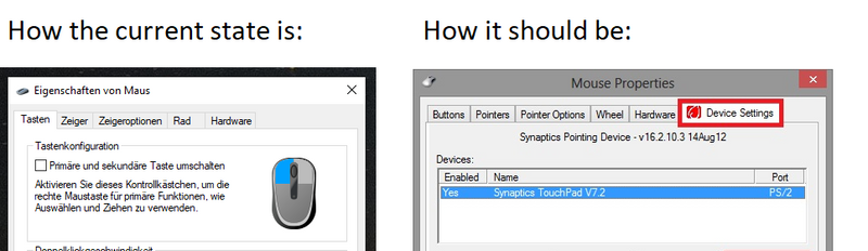 Synaptics touchpad: Settings missing! - HP Support Community - 7530985