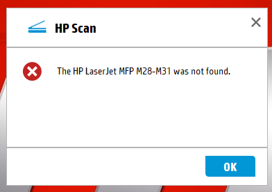 Hp laserjet Mfp m28-m31 was not found - HP Support Community - 7531598