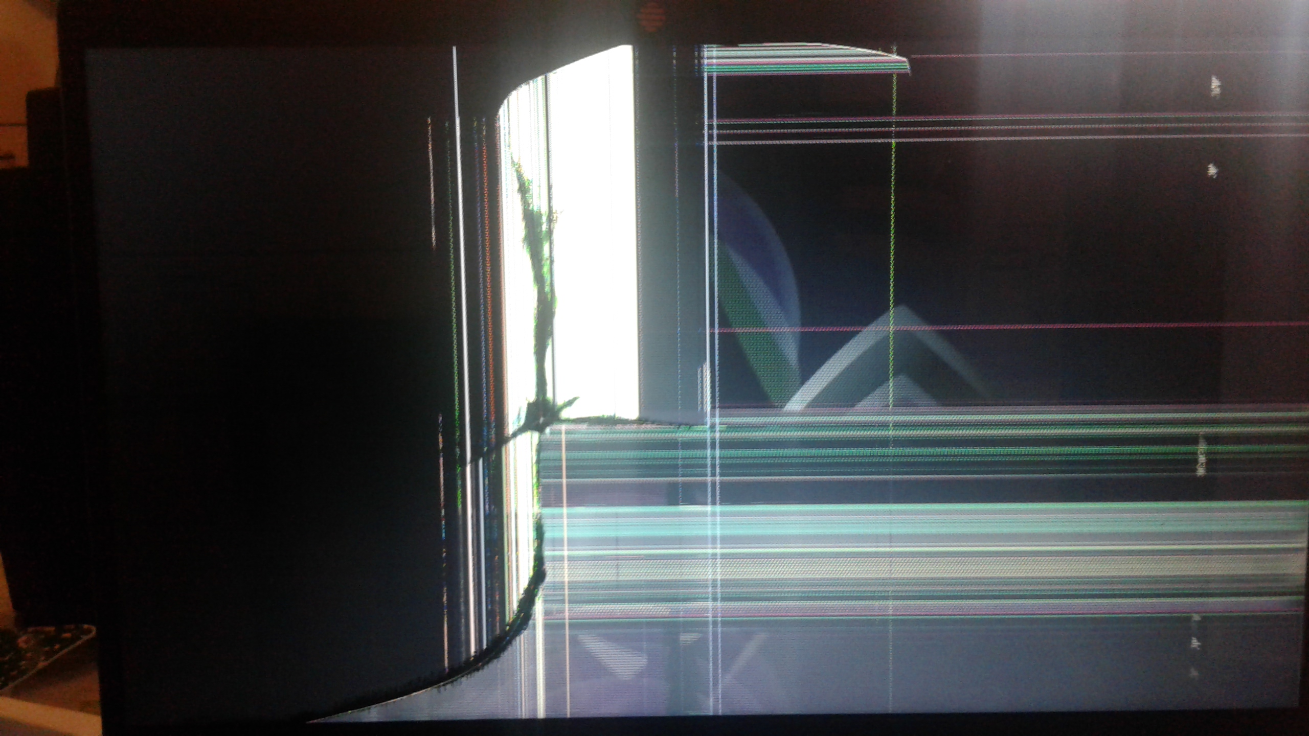 Partly black screen with horizontal and verticle lines. - HP Support ...