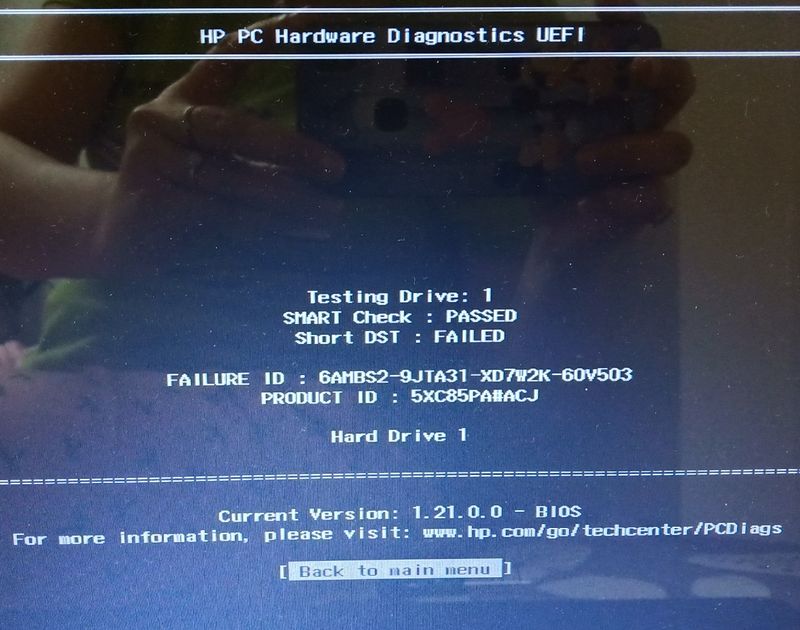 Short DST failed, Hard Drive Error - HP Support Community - 7537317