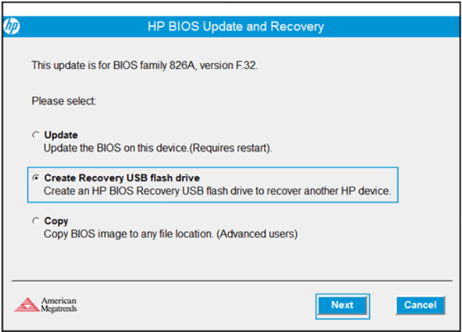 Cant rollback BIOS or create recovery USB flash drive - HP Support  Community - 7547475