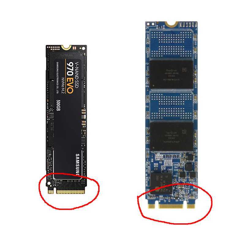 New ssd (left) Current (right)