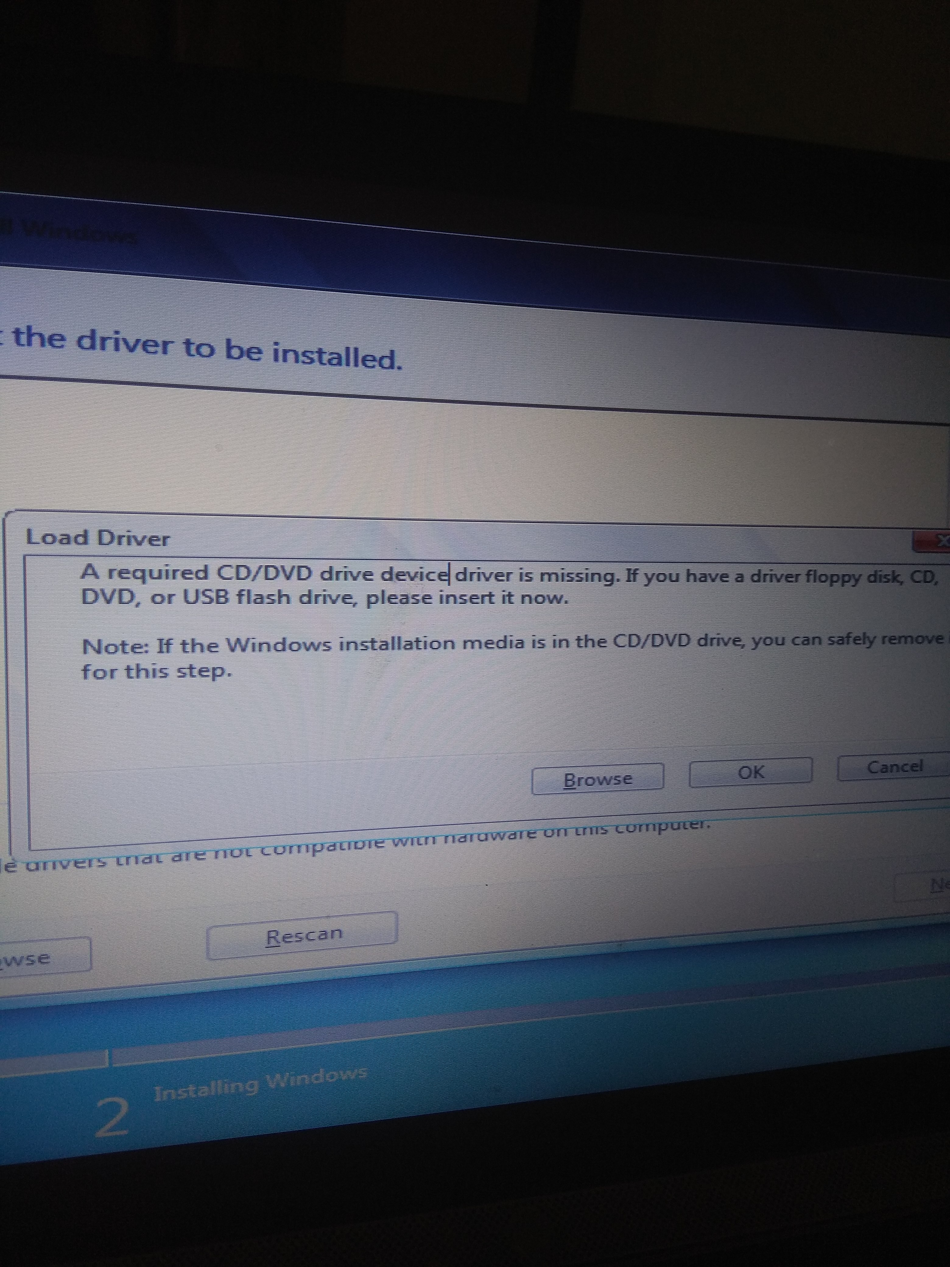 Windows 7 installation error a required CD/DVD Driver is mis... - HP  Support Community - 7581958