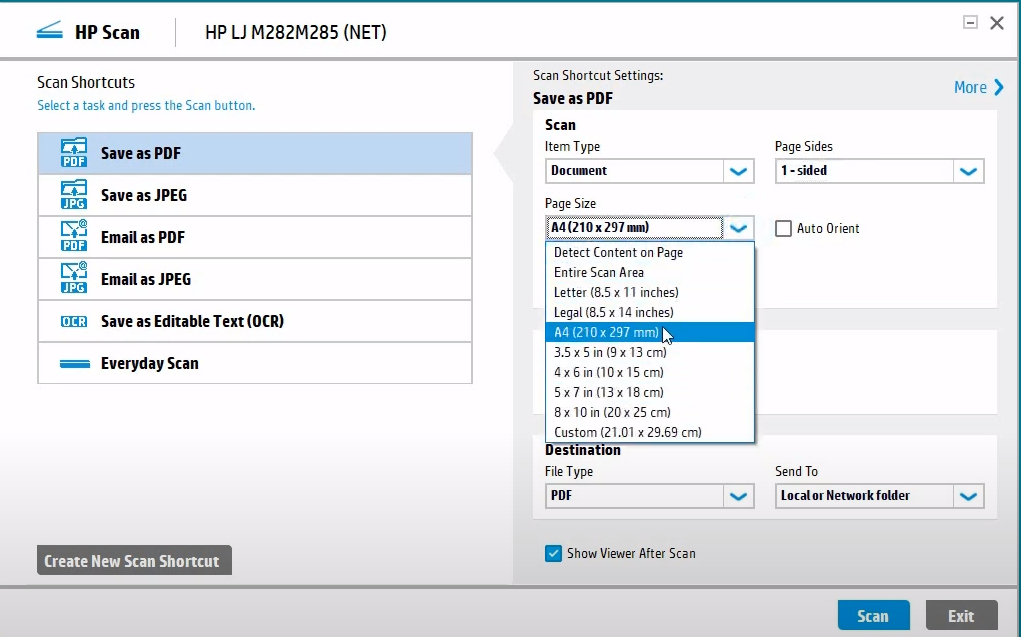 Scanner output size - HP Support Community - 7601127