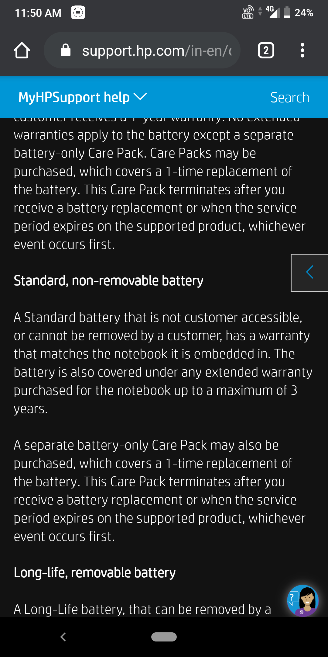 Issue regarding battery warranty HP Support Community 7606744