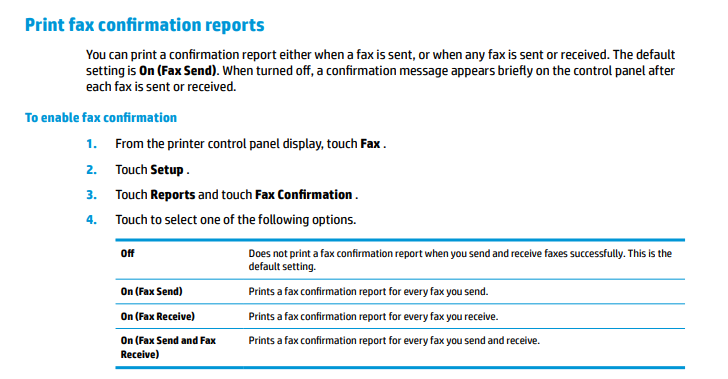 Solved: Printer - turning off the print fax log . - HP Support ...