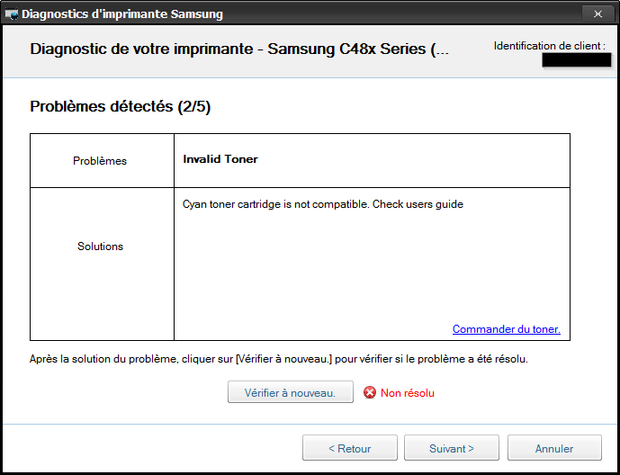 Problème toners Samsung "non compatibles" - HP Support Community - 7619020