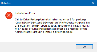 M281cdw Driver Installation Failure - Error 5 - HP Support Community ...