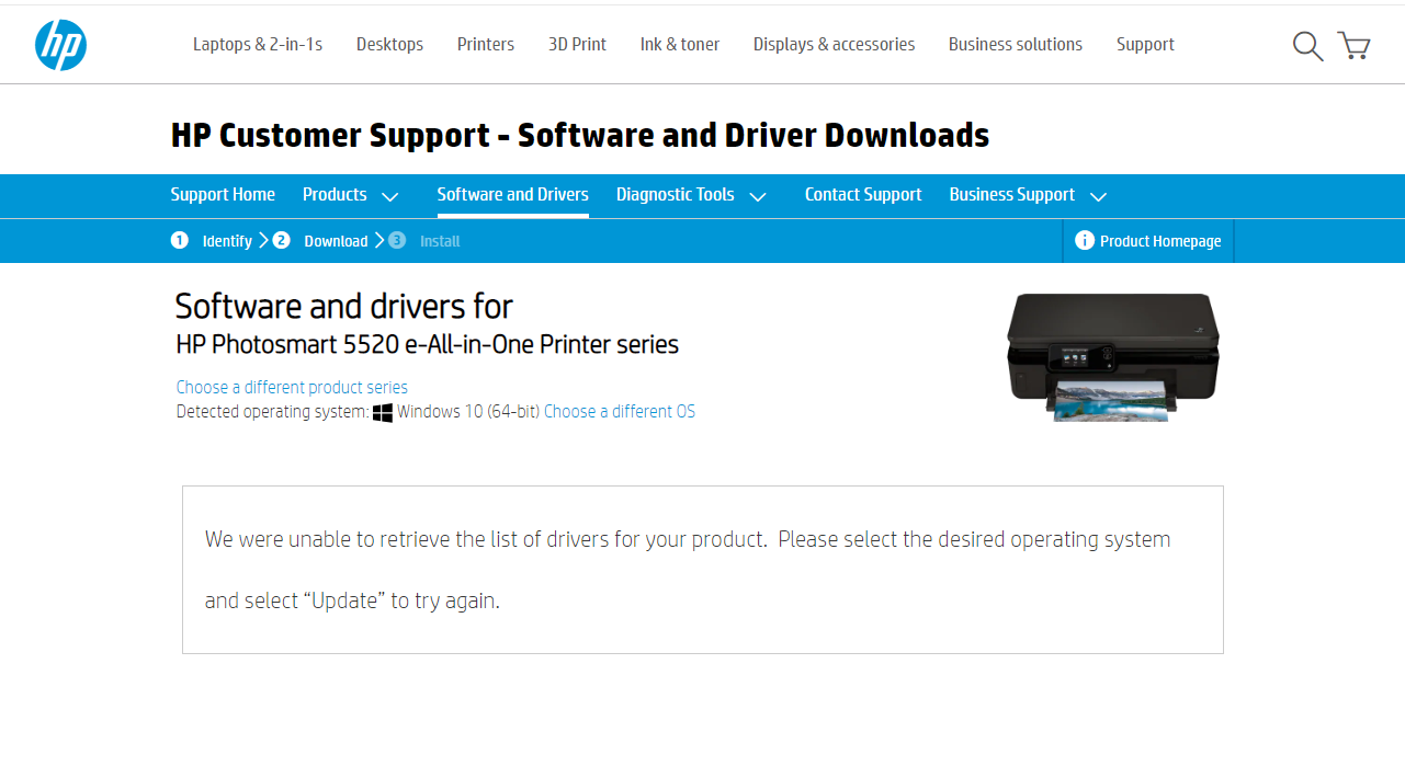 Photosmart 5520 Drivers Unavailable? - HP Support Community - 7634387