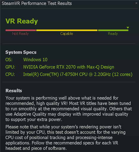 Solved: SteamVR Performance Test now fails after succeeding first da... -  HP Support Community - 7643572
