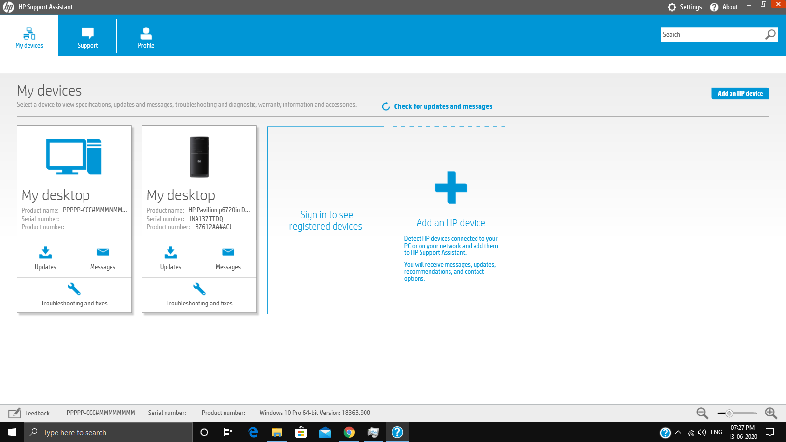 hp support assistant is showing 'my desktop' in name and not... - HP Support  Community - 7644245