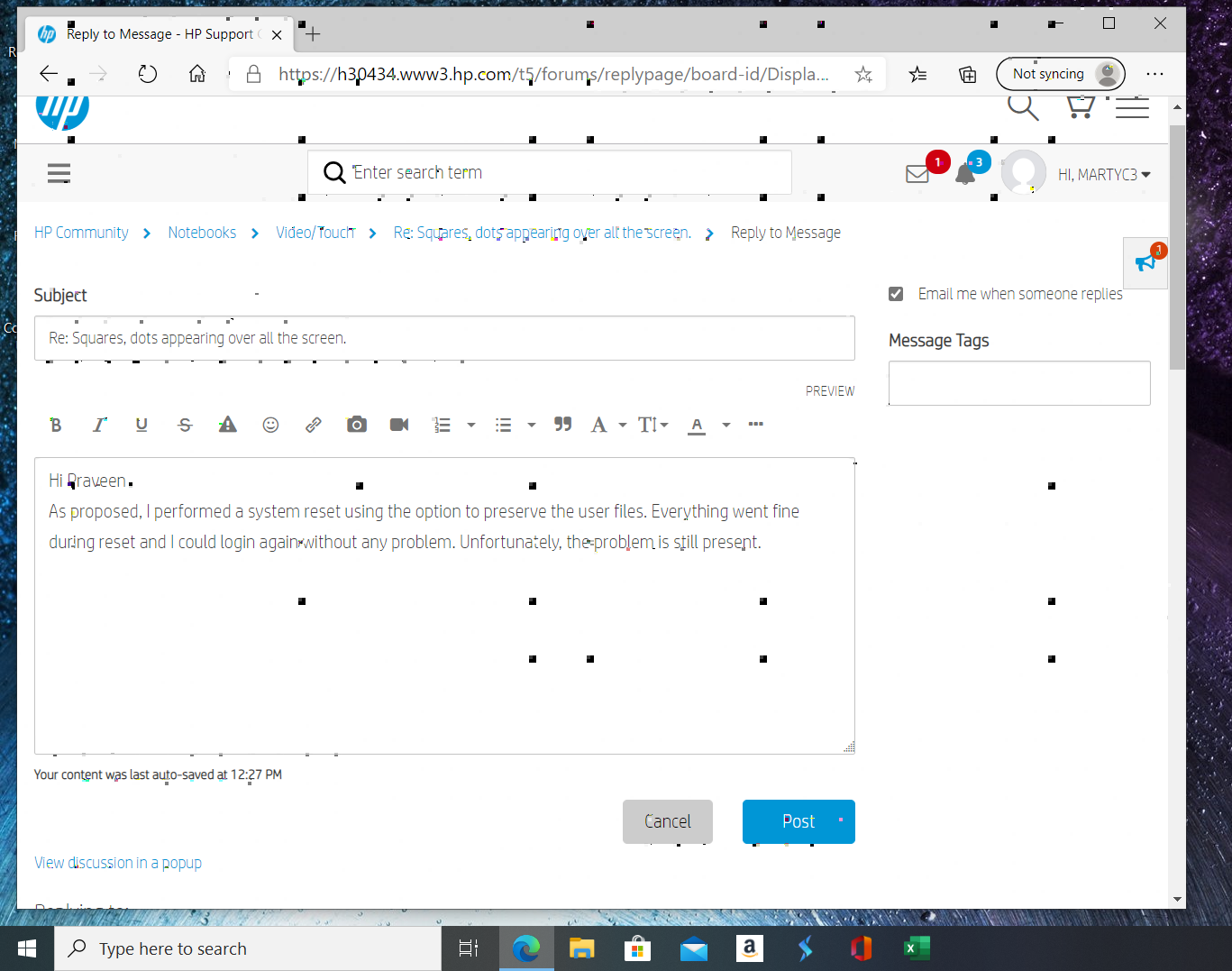 squares-dots-appearing-over-all-the-screen-hp-support-community
