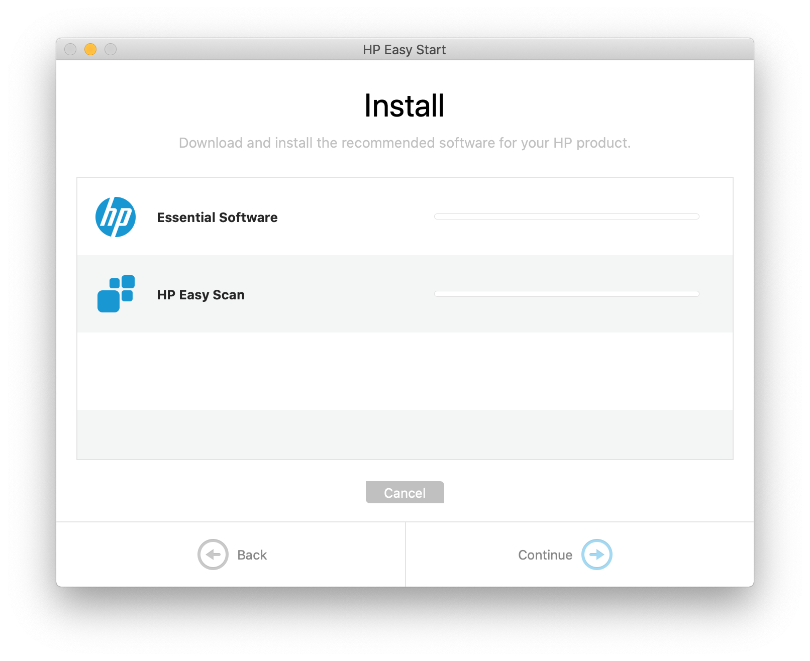Solved "Essential Software" and "HP Easy Scan" not downloading HP