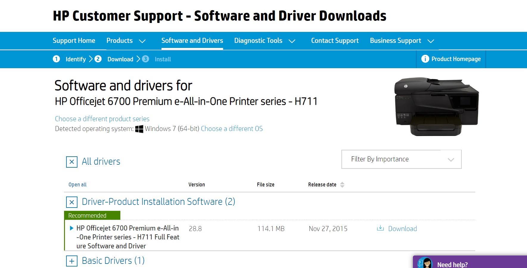 Where is the Officejet 6700 Premium Driver? The site indicat... - HP  Support Community - 7648925